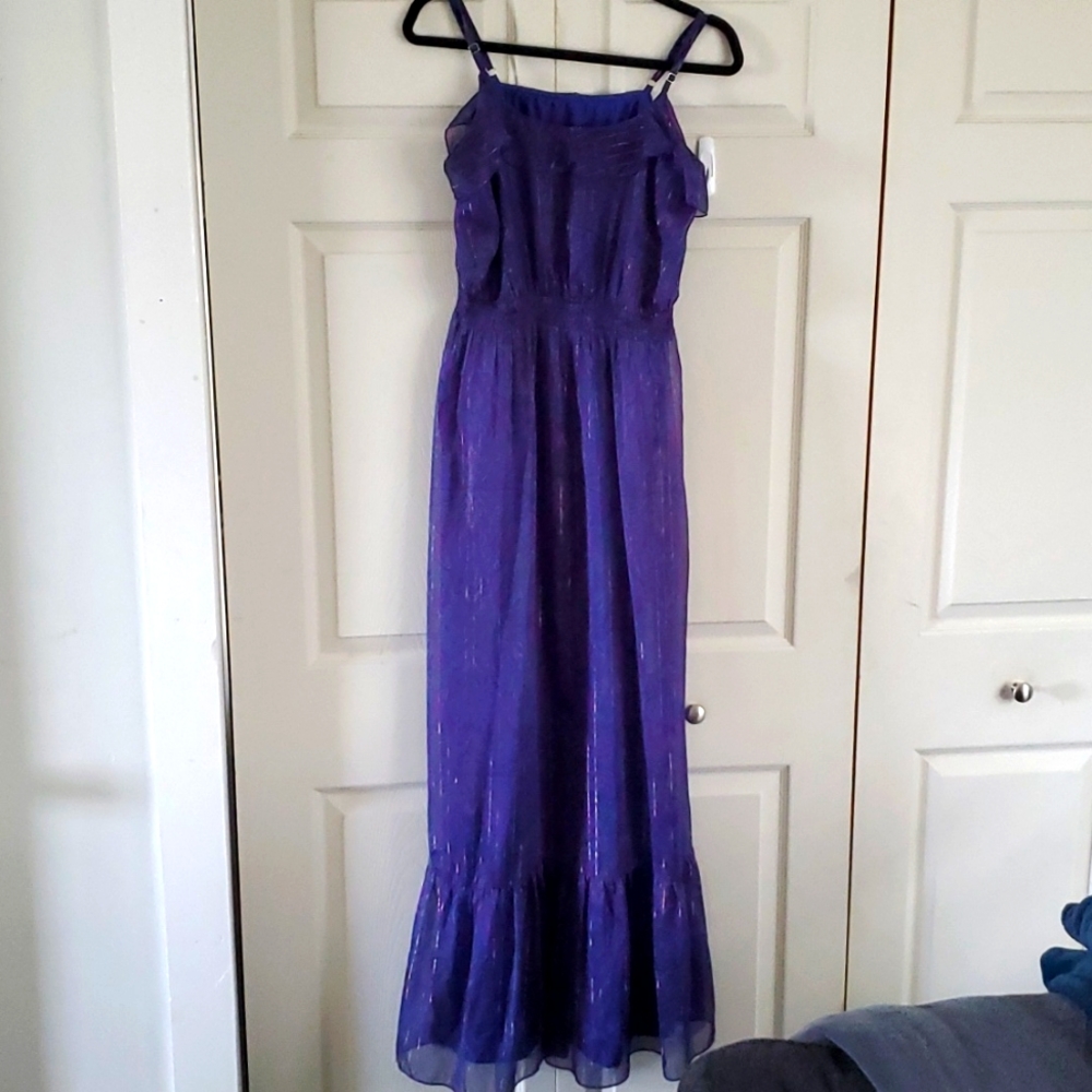 EXPRESS Purple Metallic 🧜‍♀️ Mermaid Maxi Dress 💜💜👗 💜💜